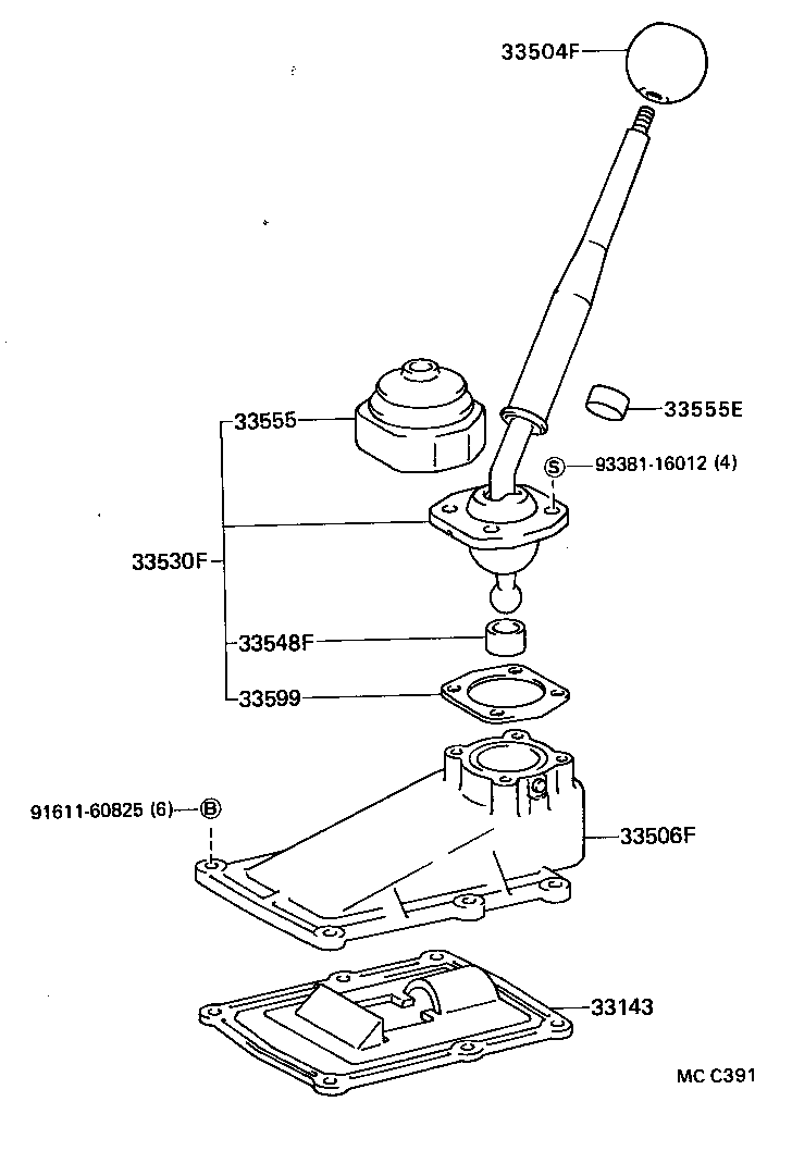 33503-12120 LEVER ASSY, SHIFT (FOR FLOOR SHIFT) product image