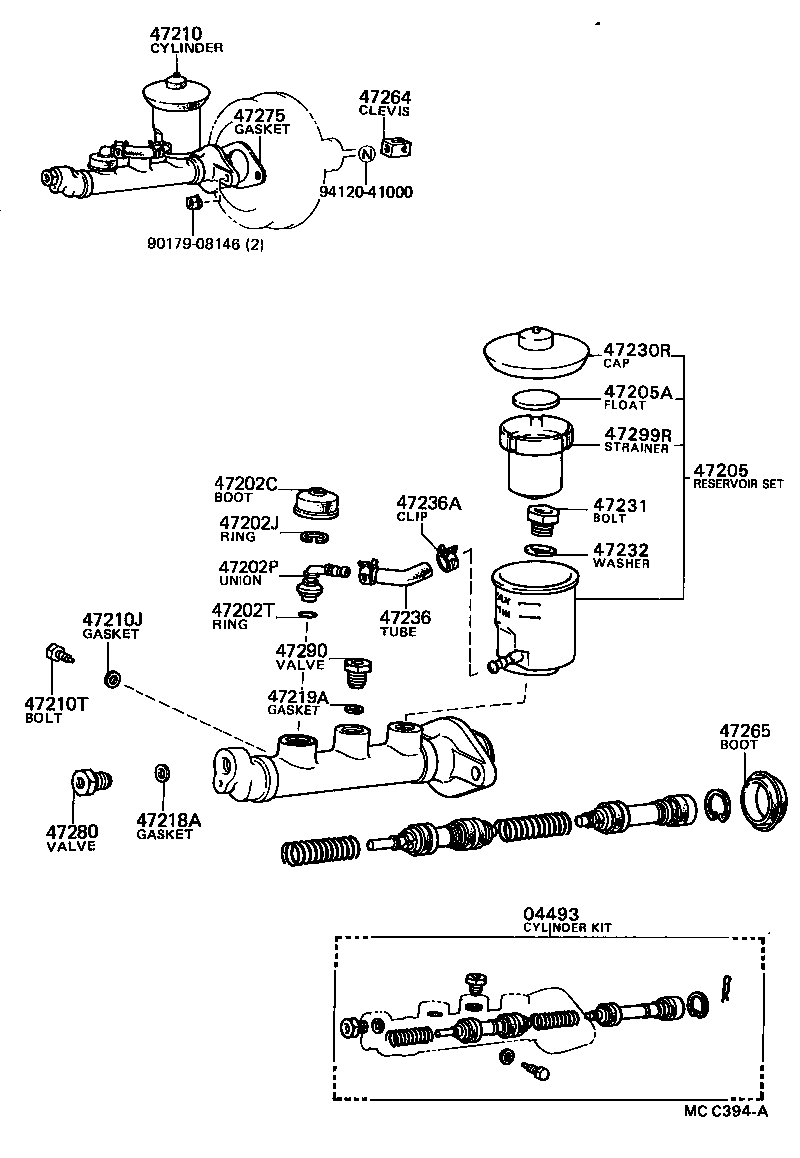 47201-12331 CYLINDER ASSY, MASTER, W/O BOOSTER product image