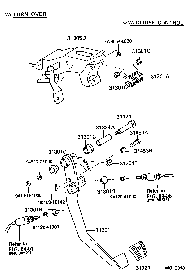 55107-22100 SUPPORT SUB-ASSY, CLUTCH PEDAL product image