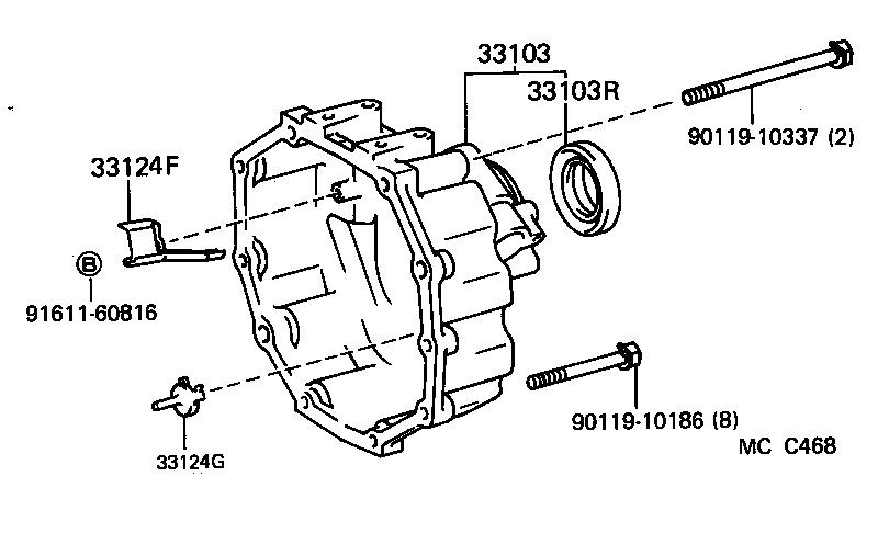 33124-25010 PIPE, OIL RECEIVER, NO.1(FOR EXTENSION HOUSING) product image