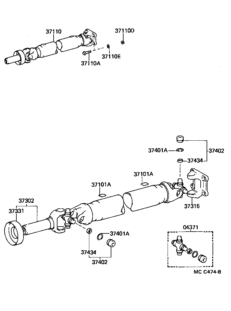37110-25410 SHAFT ASSY, PROPELLER product image
