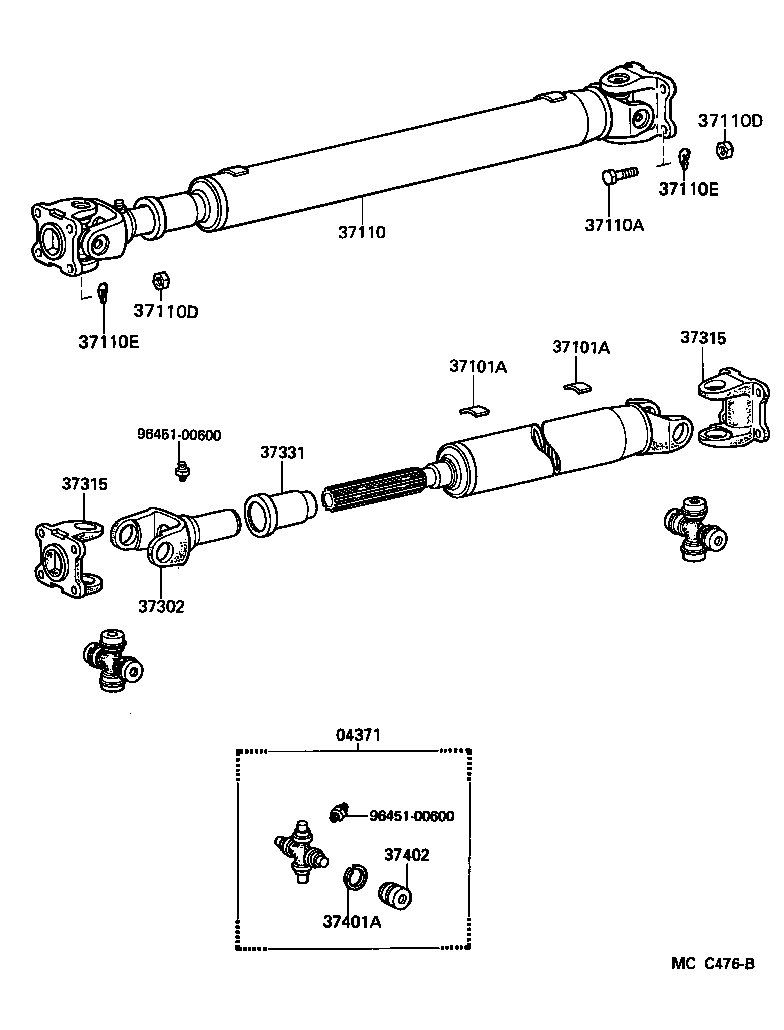 37110-25410 SHAFT ASSY, PROPELLER product image