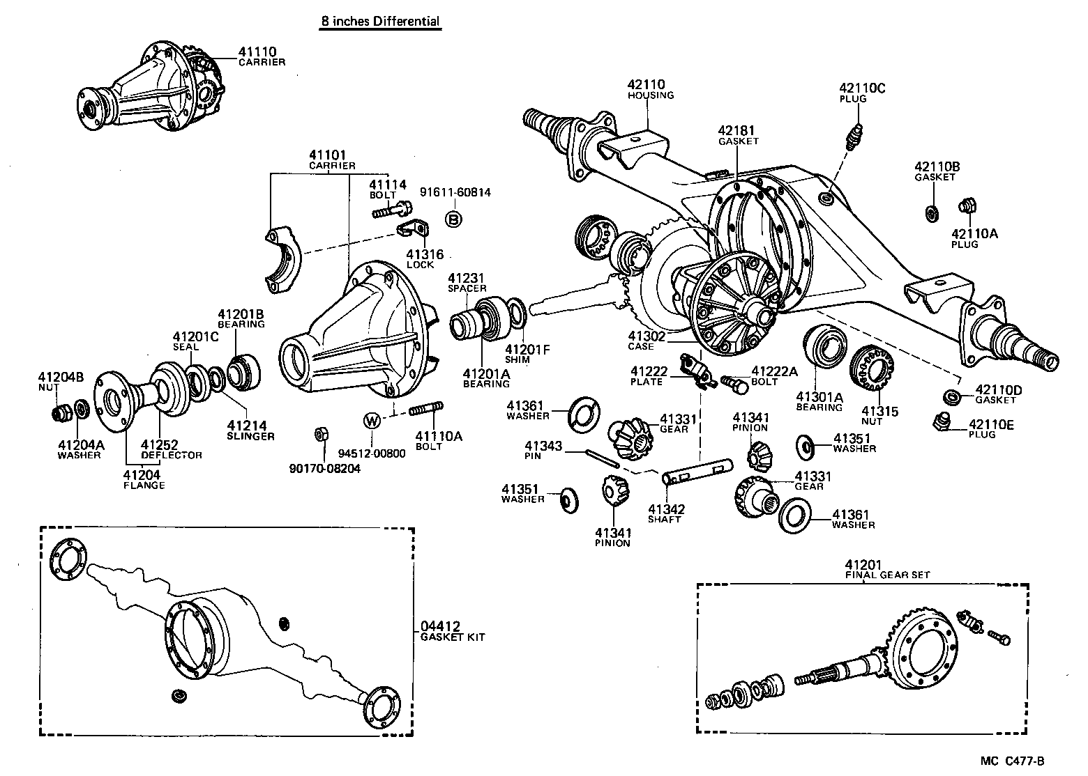41101-60070 CARRIER SUB-ASSY, DIFFERENTIAL, REAR product image