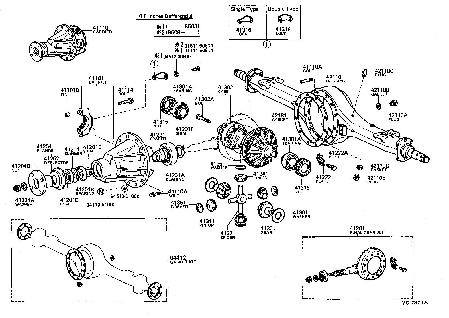 41101-60070 CARRIER SUB-ASSY, DIFFERENTIAL, REAR product image