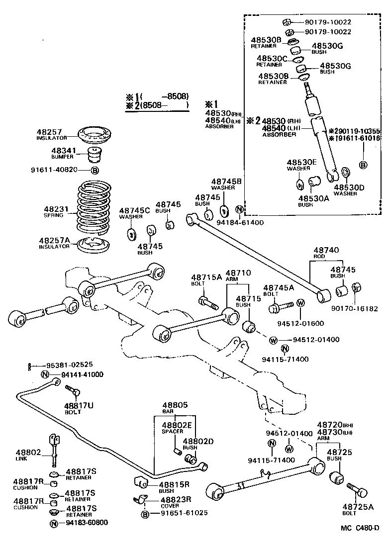 Toyota 48257-28011 INSULATOR, REAR COIL SPRING