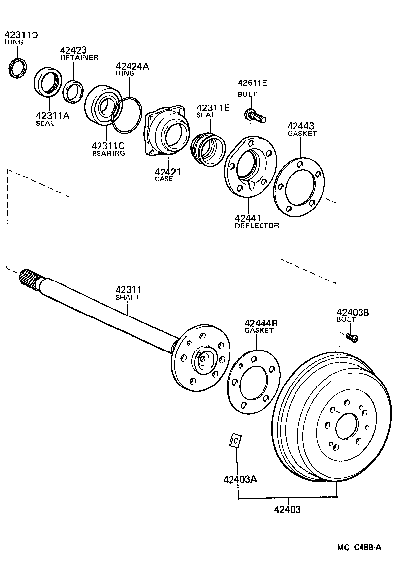 42441-25040 DEFLECTOR, BRAKE DRUM OIL product image