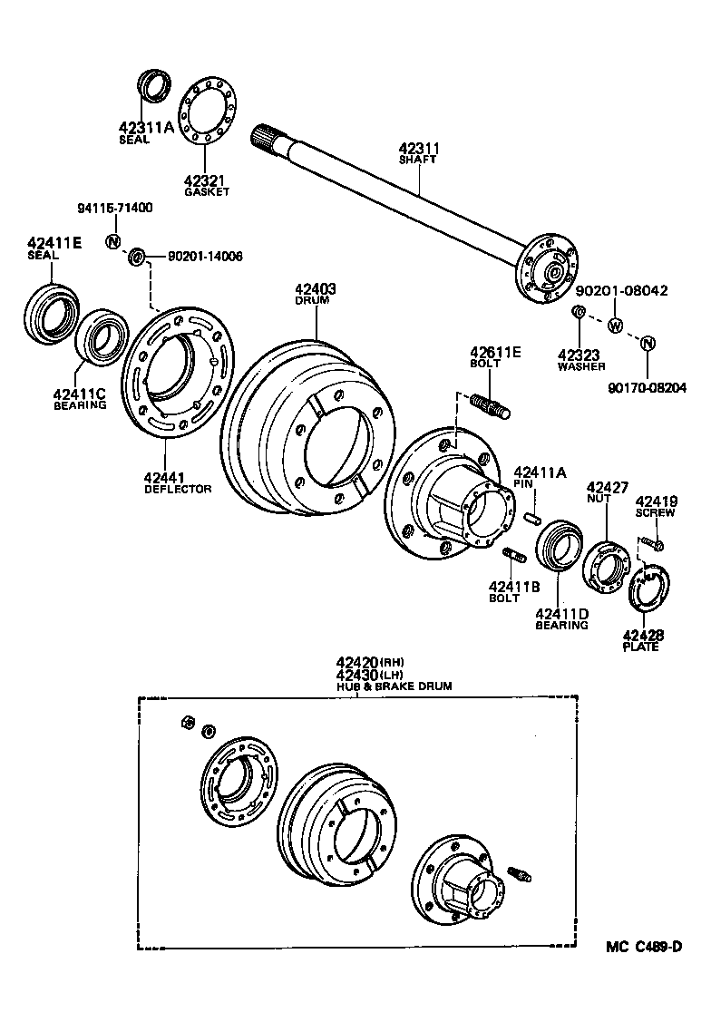 42441-25040 DEFLECTOR, BRAKE DRUM OIL product image