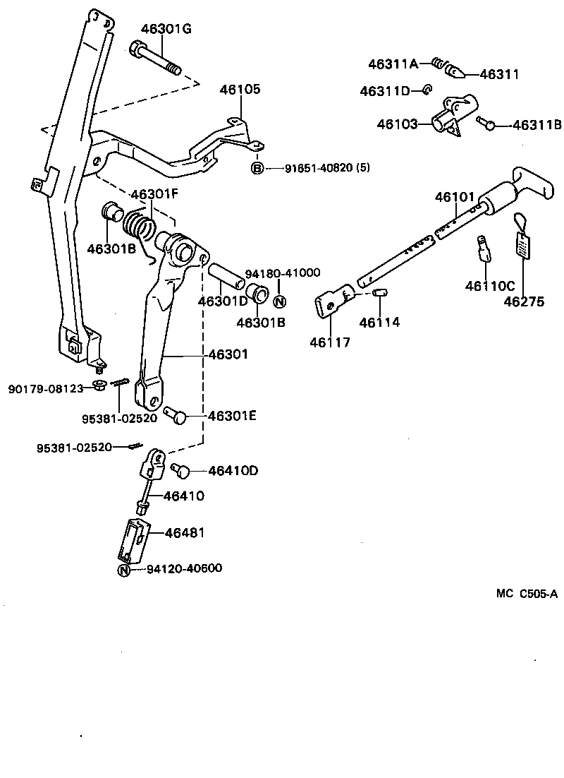 46103-36140 GUIDE SUB-ASSY, PARKING BRAKE PLUNGER product image