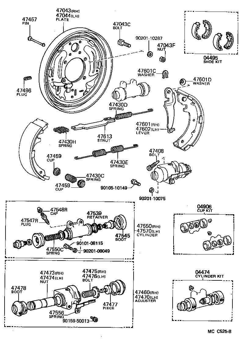 04495-25040 SHOE KIT, REAR BRAKE product image