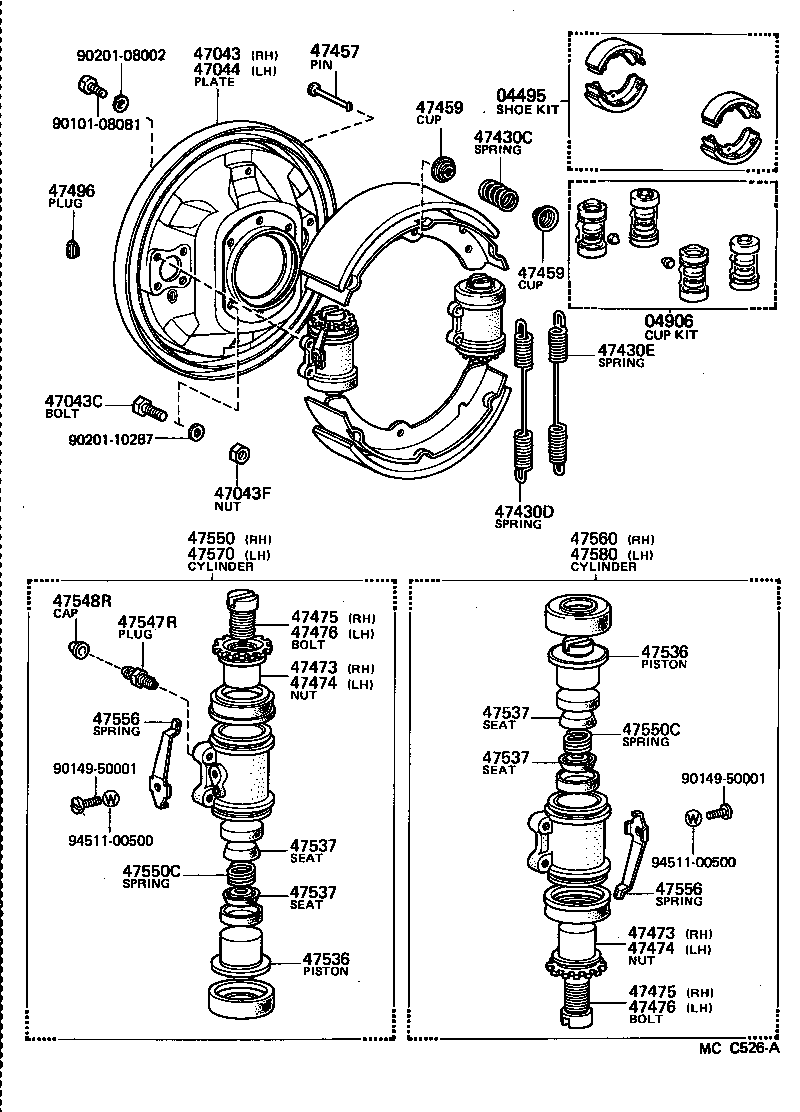 04495-25040 SHOE KIT, REAR BRAKE product image