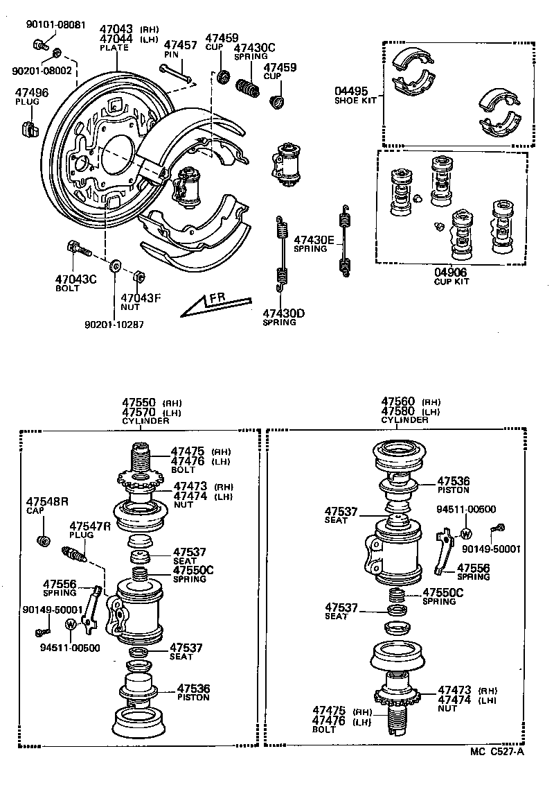 04495-25040 SHOE KIT, REAR BRAKE product image