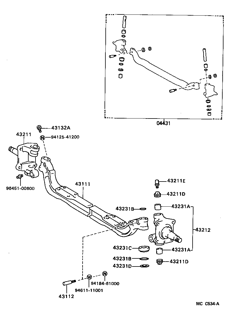 43111-36090 I BEAM, FRONT AXLE product image