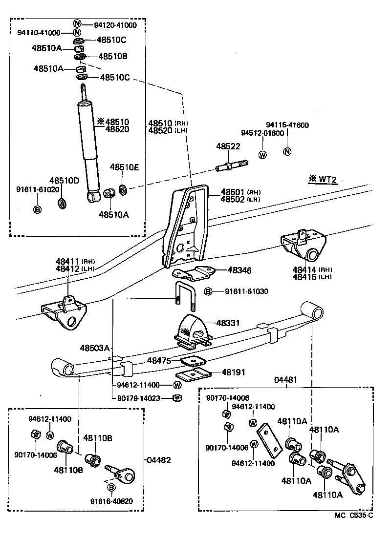 48102-25450 LEAF, FRONT SPRING, NO.2 product image