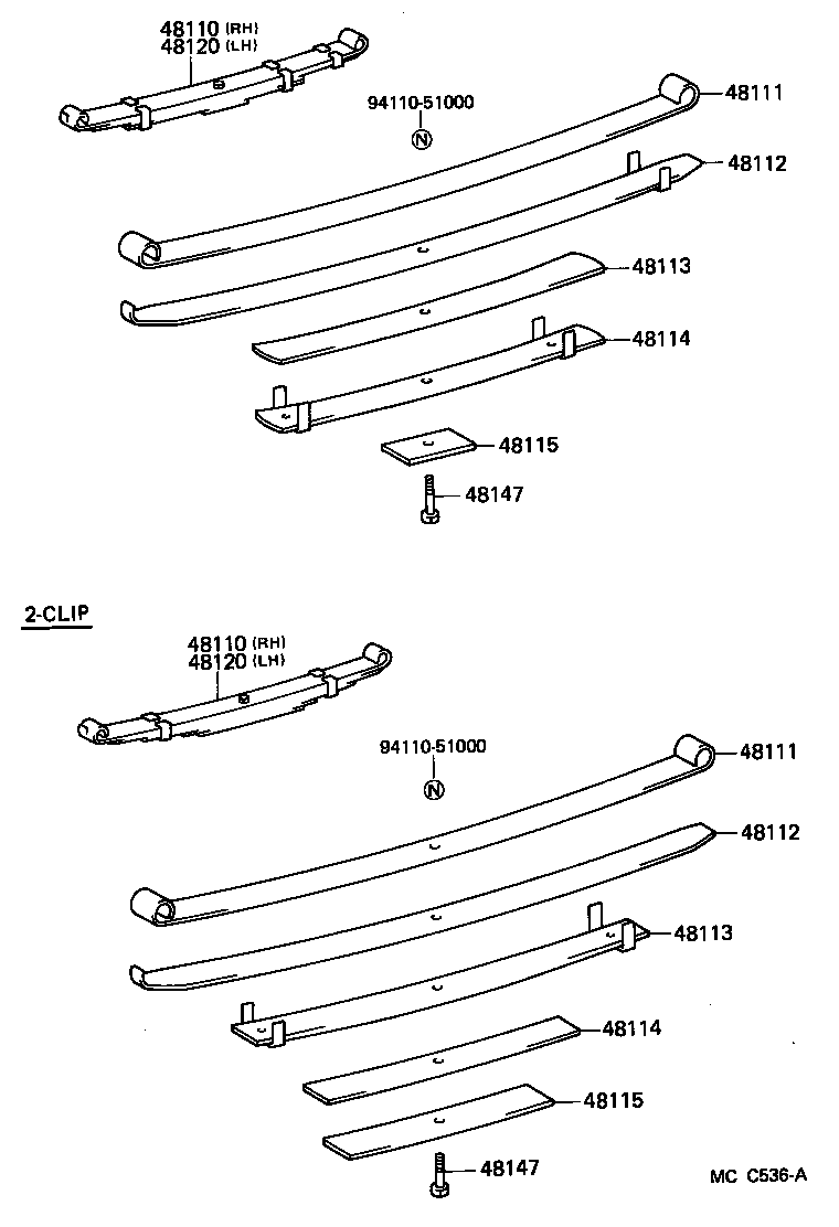 48102-25450 LEAF, FRONT SPRING, NO.2 product image