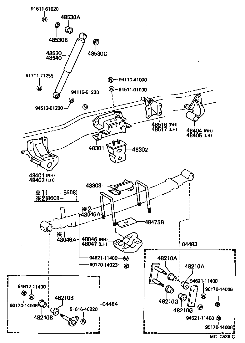 48416-25080 BRACKET SUB-ASSY, REAR SPRING, REAR RH product image