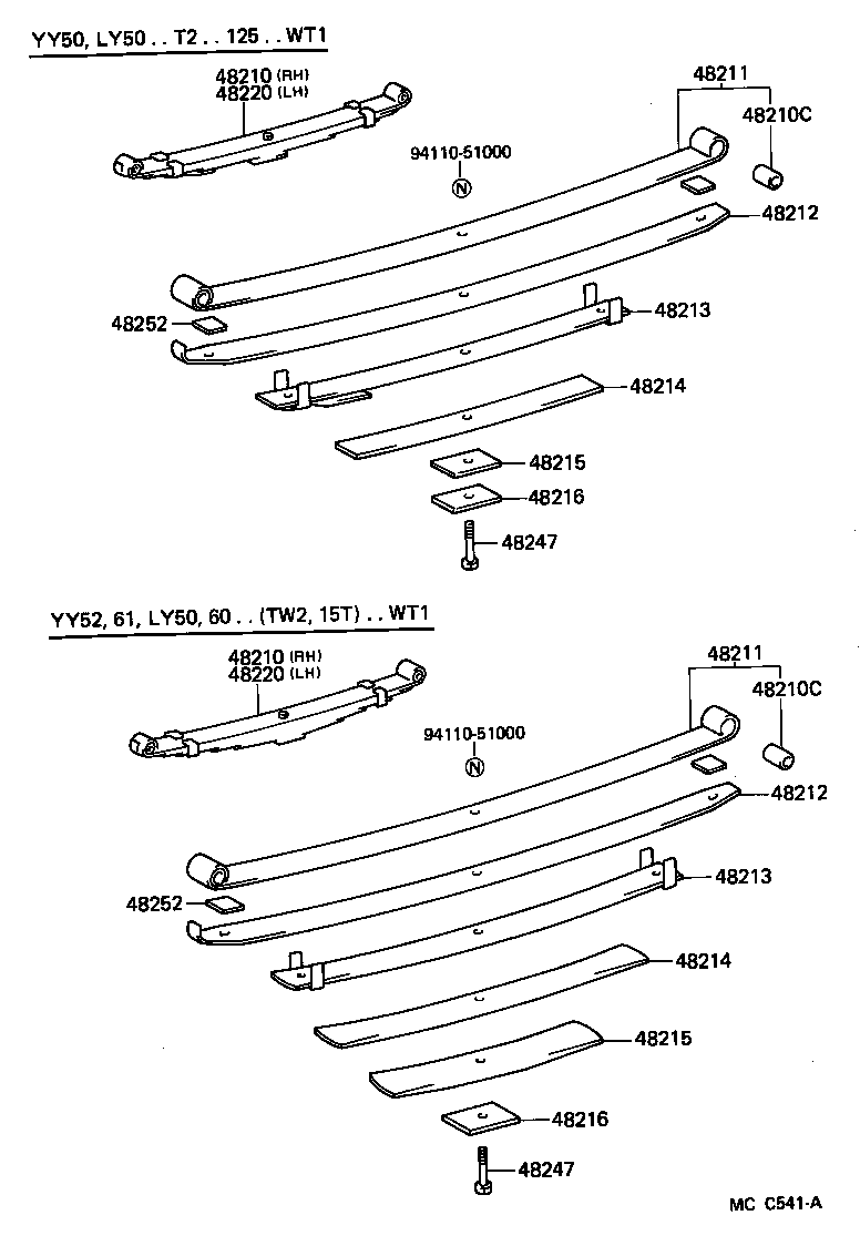 48201-25340 LEAF, REAR SPRING, NO.1 product image