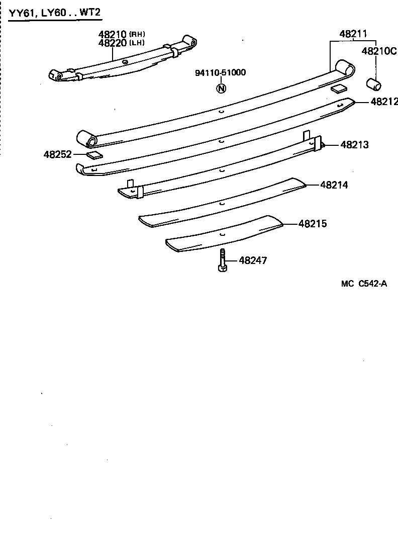 48201-25340 LEAF, REAR SPRING, NO.1 product image