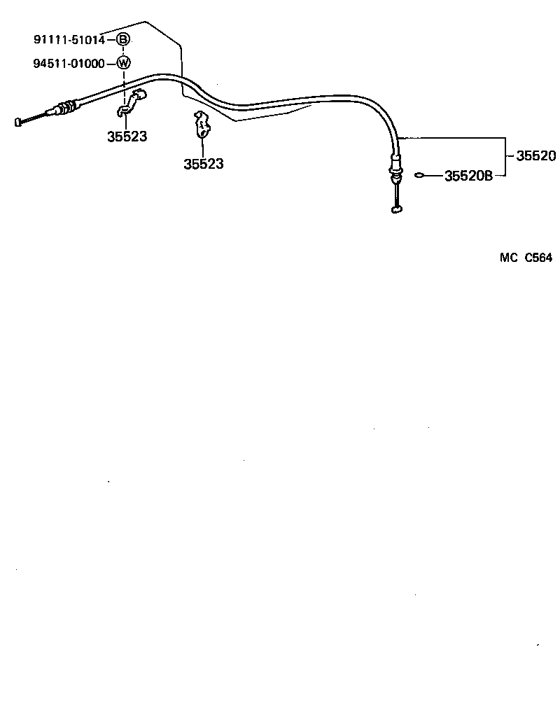 35523-26010 CLAMP, THROTTLE CABLE product image