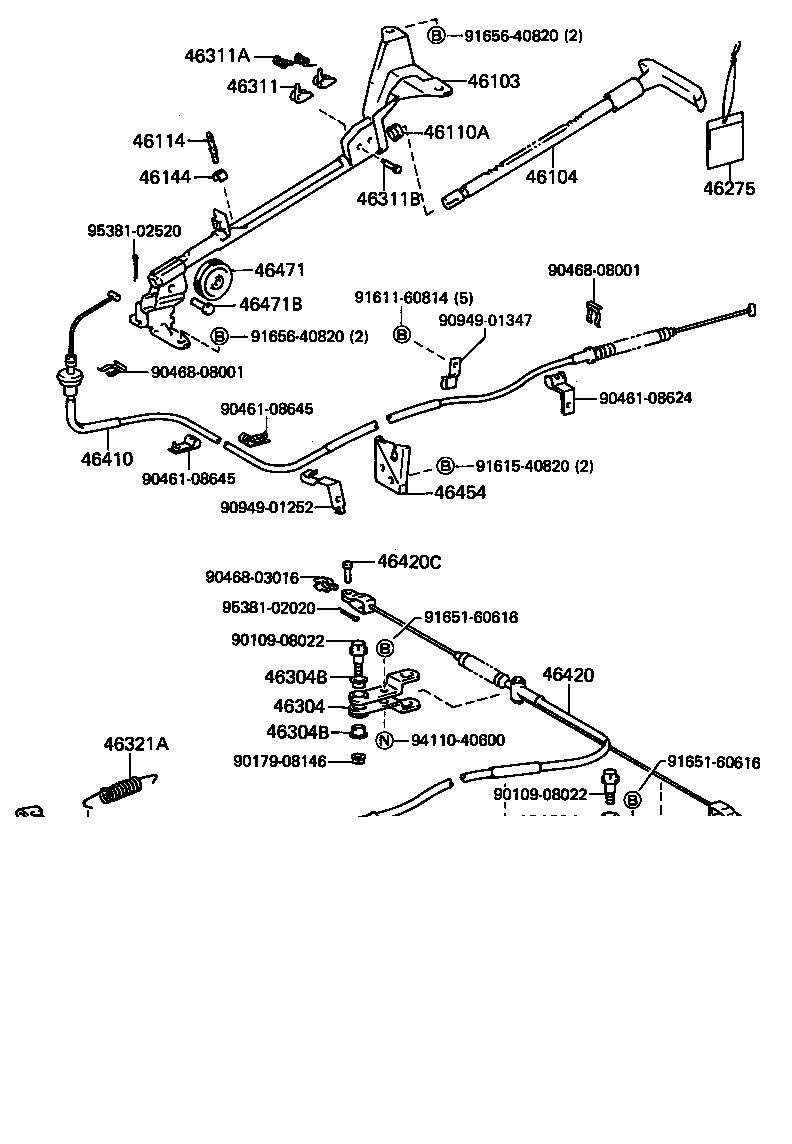 46451-26060 BRACKET, PARKING BRAKE CABLE SUPPORT, NO.1 product image