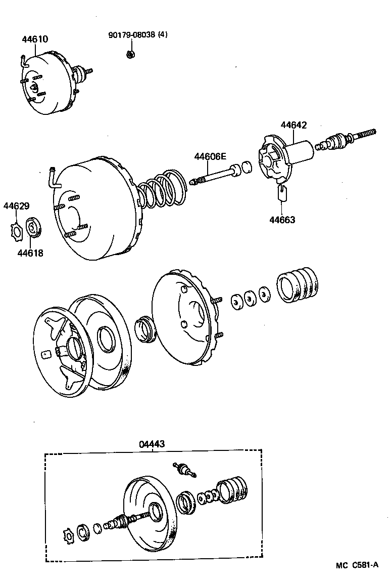 04443-26260 BOOSTER KIT, BRAKE product image