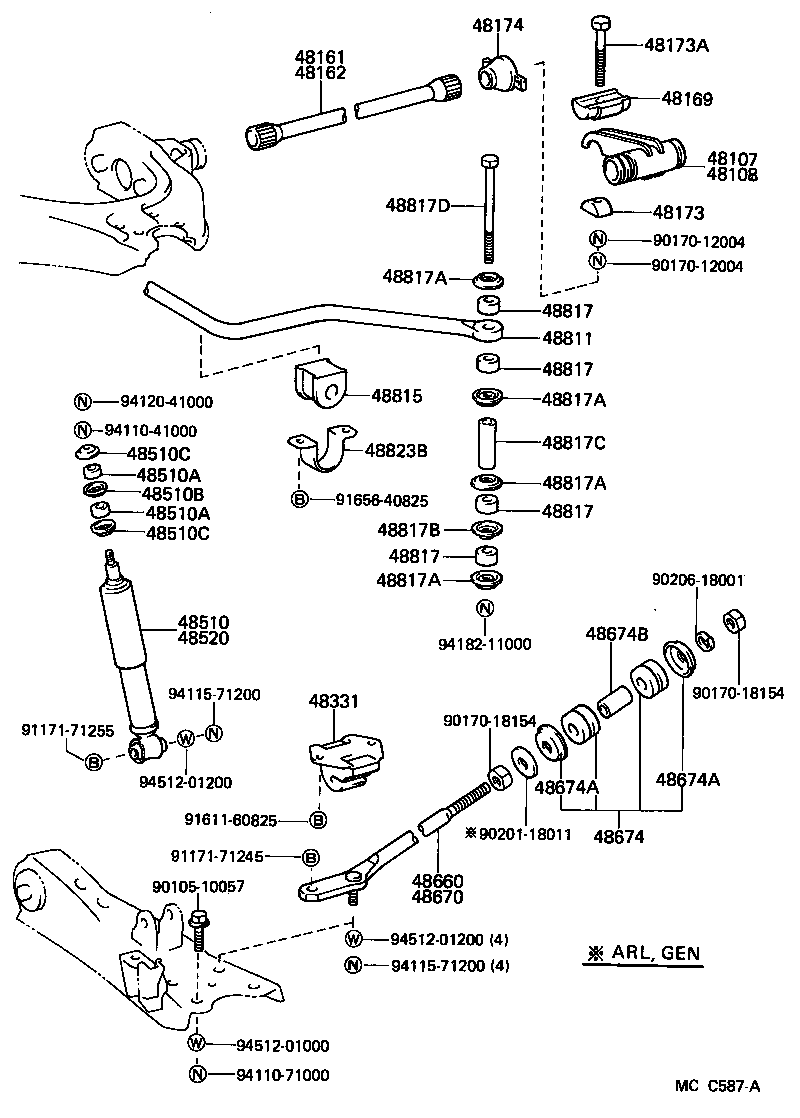 48162-26060 SPRING, TORSION BAR, LH product image