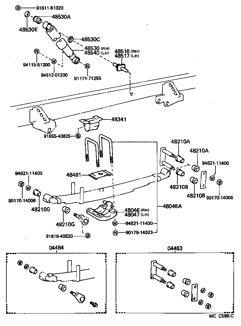 04483-26080 SHACKLE KIT, REAR SPRING product image