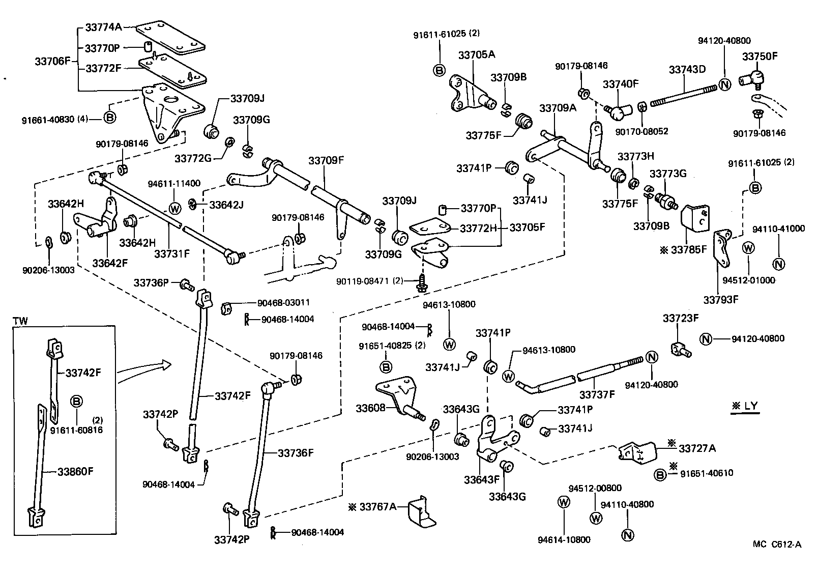 33607-25050 SUPPORT SUB-ASSY, SELECTING BELLCRANK product image