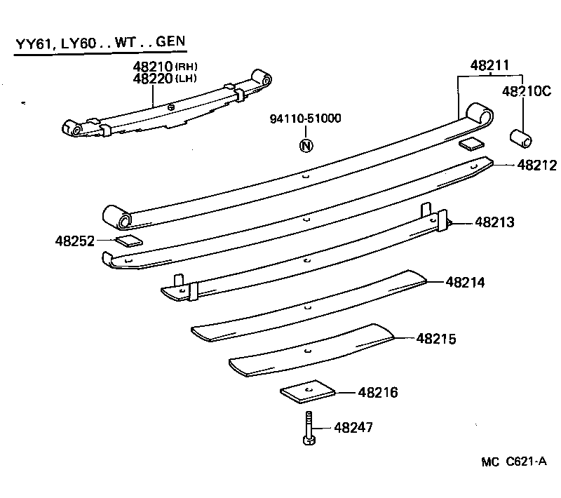 48416-25080 BRACKET SUB-ASSY, REAR SPRING, REAR RH product image