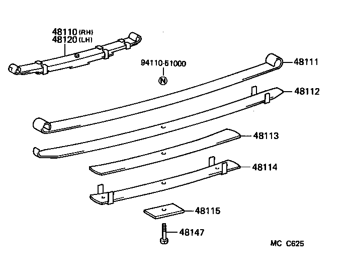 48411-25051 BRACKET, FRONT SPRING(FOR FRONT RH) product image