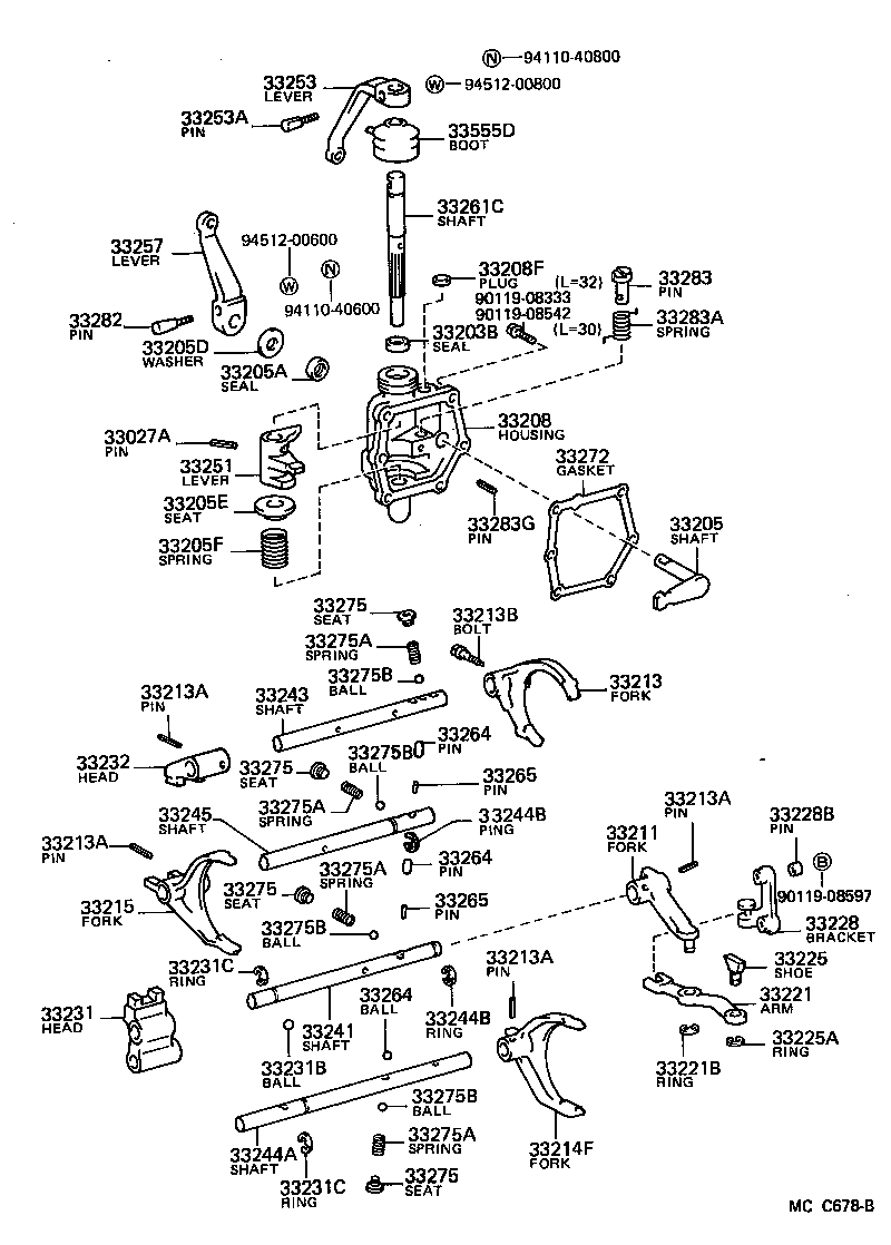 33253-26012 LEVER, SHIFT OUTER, NO.1 product image