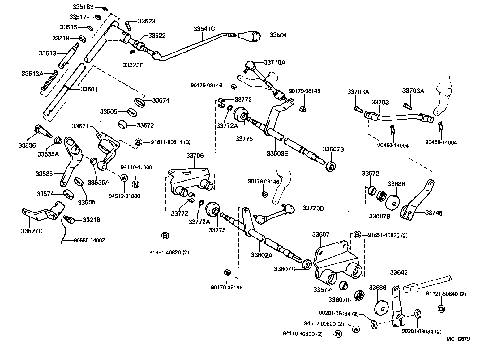 33503-27140 LEVER SUB-ASSY, GEAR SHIFTING, NO.1(FOR COLUMN SHIFT) product image