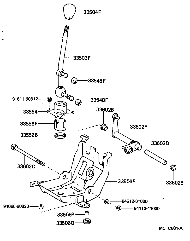 33503-27100 LEVER SUB-ASSY, SHIFT(FOR FLOOR SHIFT) product image