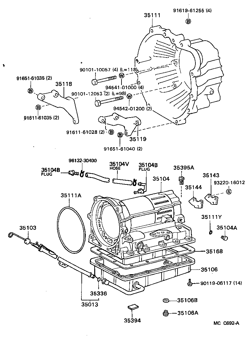 35013-27020 TUBE SUB-ASSY, TRANSMISSION OIL FILLER product image