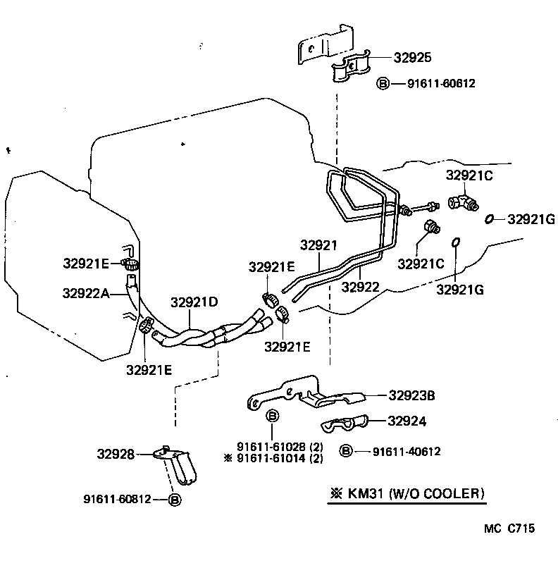 32921-27040 TUBE, OIL COOLER INLET, NO.1 product image