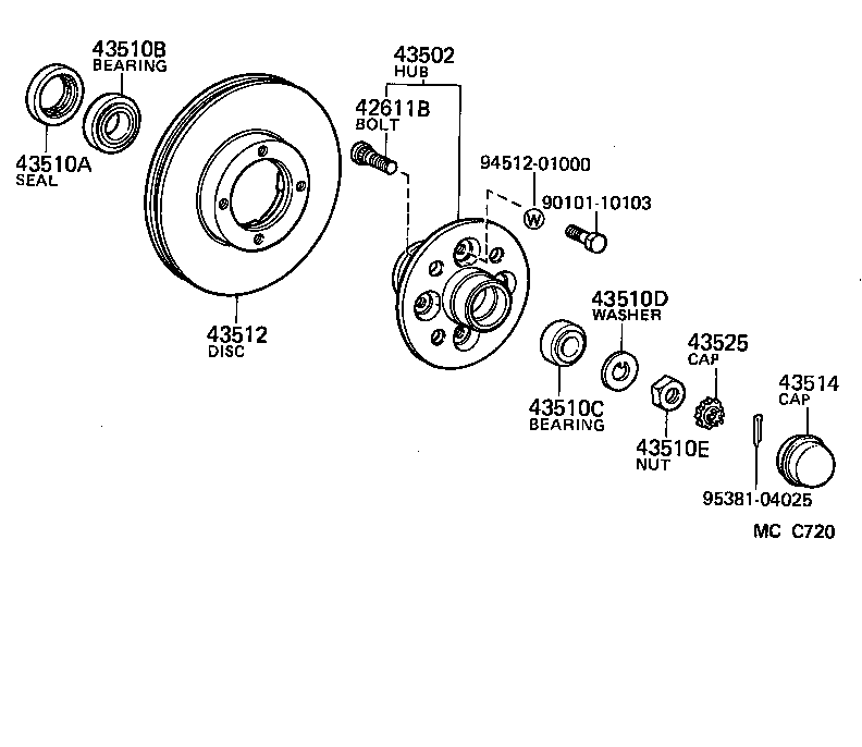 43512-28140 DISC, FRONT product image