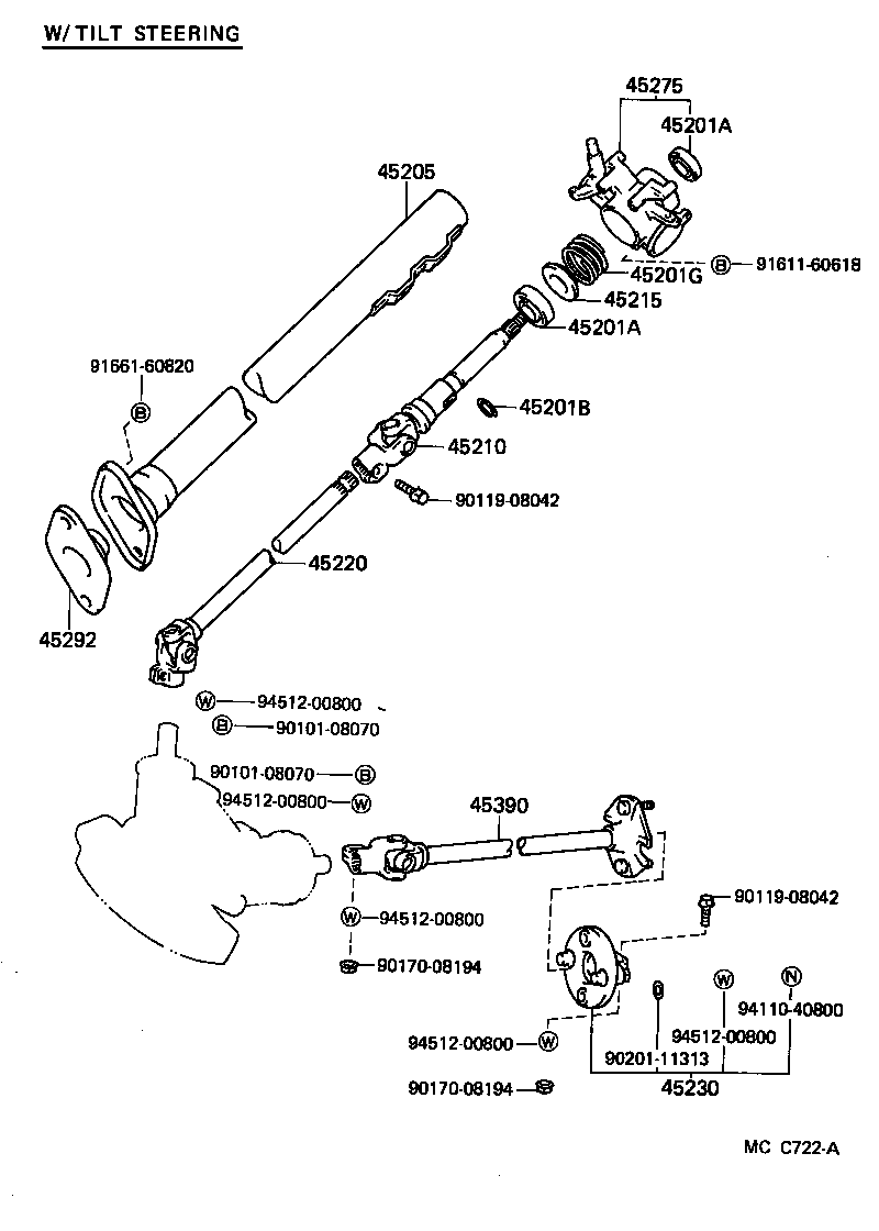 45280-27110 BRACKET, STEERING COLUMN, UPPER product image
