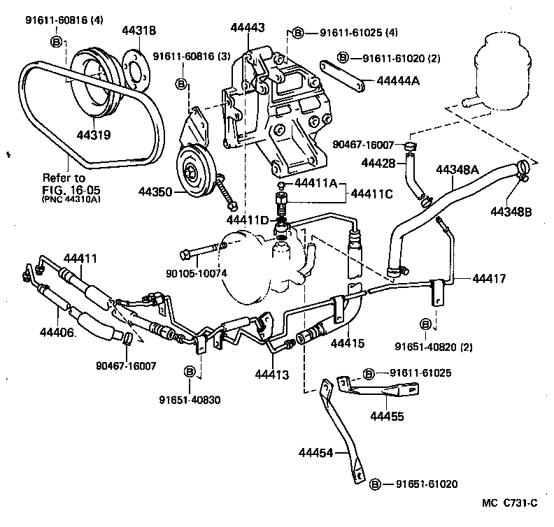44348-27060 HOSE, OIL RESERVOIR TO PUMP, NO.1 product image