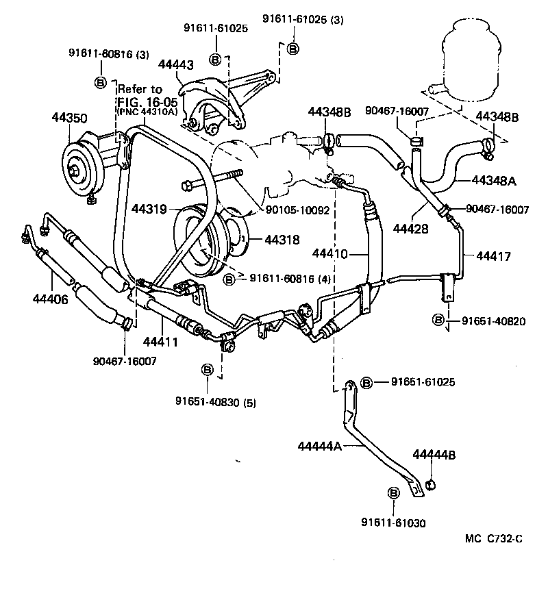 44348-27060 HOSE, OIL RESERVOIR TO PUMP, NO.1 product image