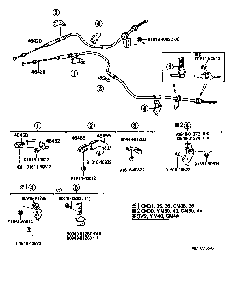 46430-27160 CABLE ASSY, PARKING BRAKE, NO.3 product image