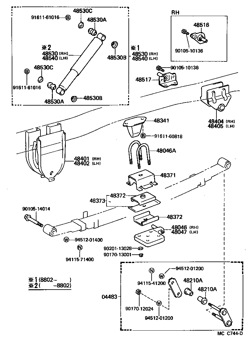 48046-27080 SEAT SUB-ASSY, SPRING U BOLT, RH product image