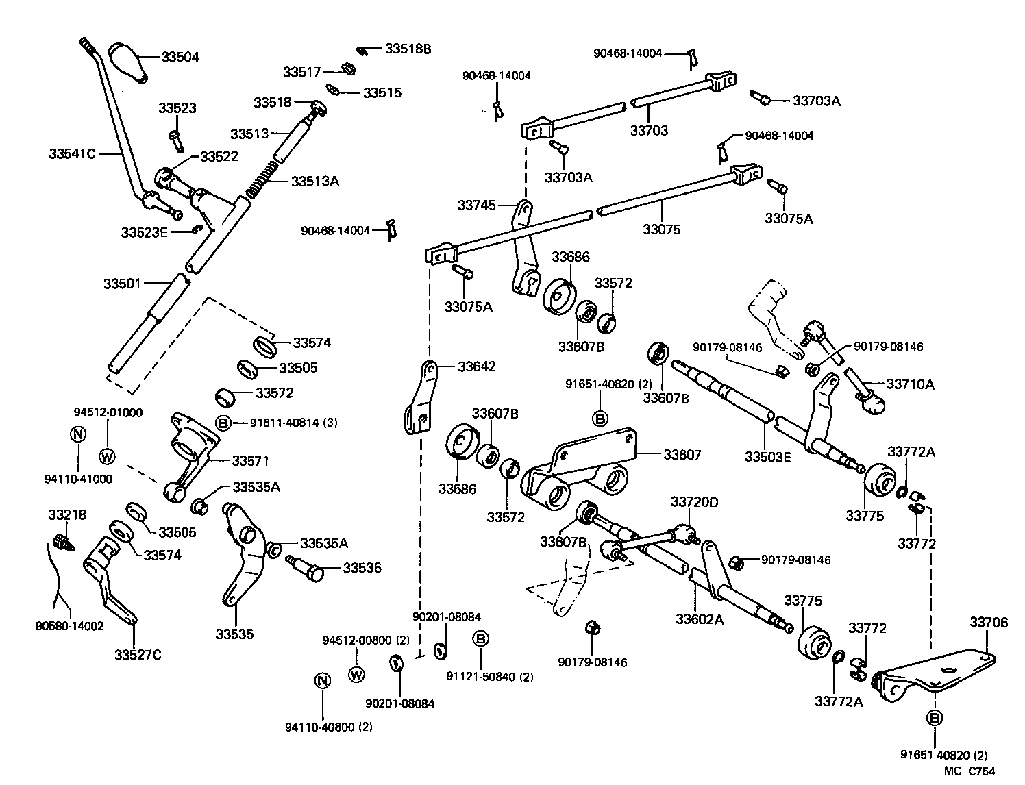 33740-26010 END ASSY, CONNECTING ROD, NO.1(FOR COLUMN SHIFT) product image