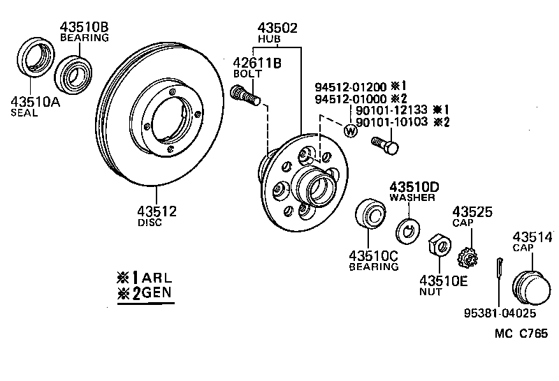 43512-27040 DISC, FRONT product image