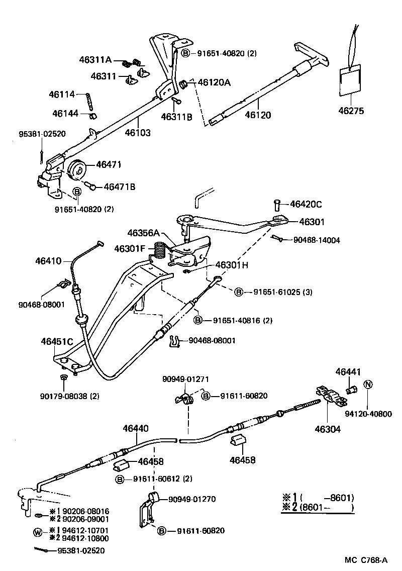 46430-27170 CABLE ASSY, PARKING BRAKE, NO.3 product image