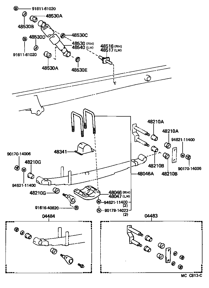 04483-26080 SHACKLE KIT, REAR SPRING product image