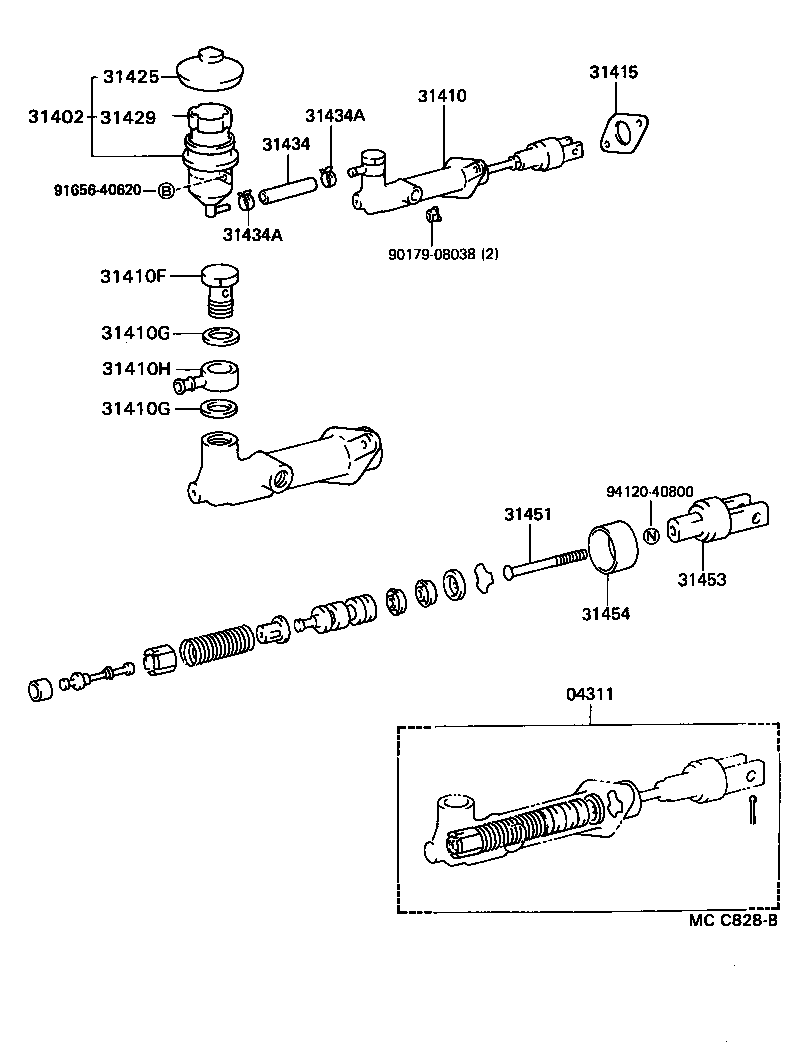 31420-26151 CYLINDER ASSY, CLUTCH MASTER product image