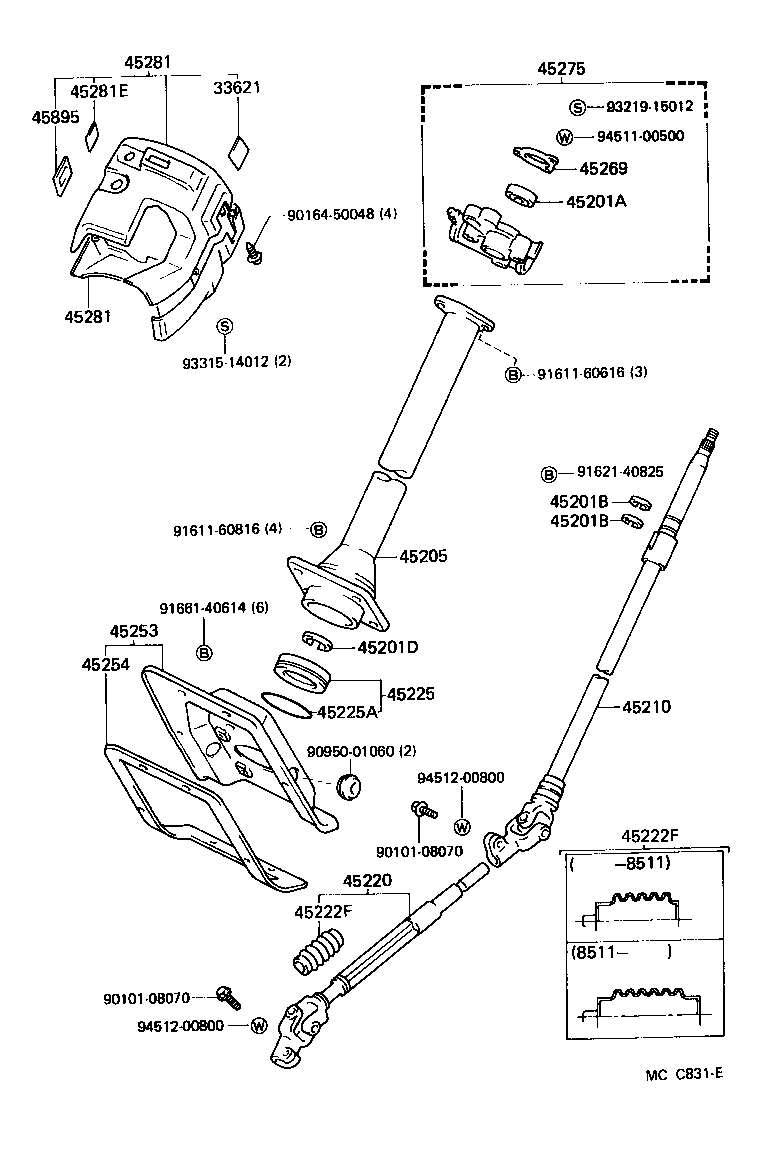 45307-26110 BRACKET, STEERING COLUMN, UPPER product image