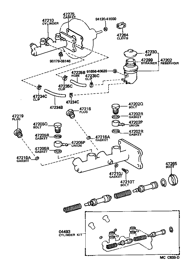47201-26420 CYLINDER ASSY, MASTER, W/O BOOSTER product image