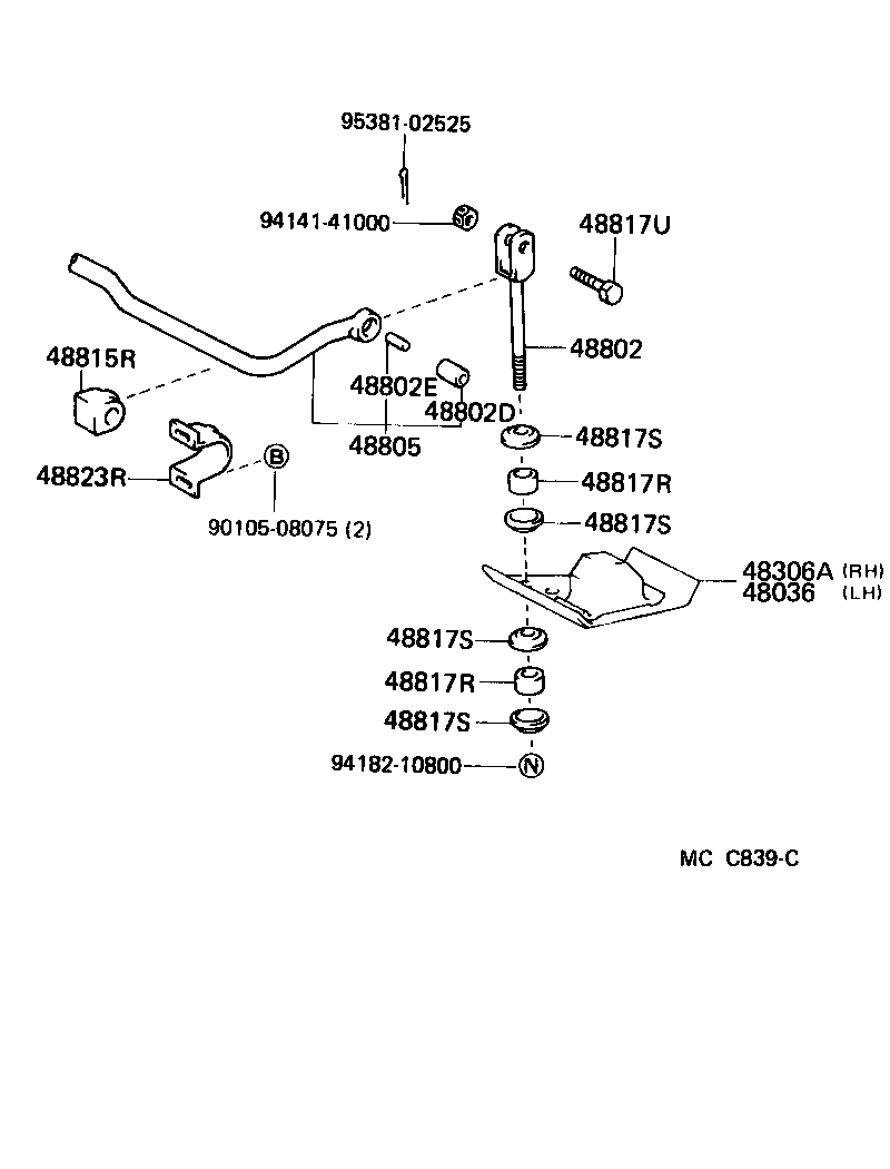 04483-26090 SHACKLE KIT, REAR SPRING product image