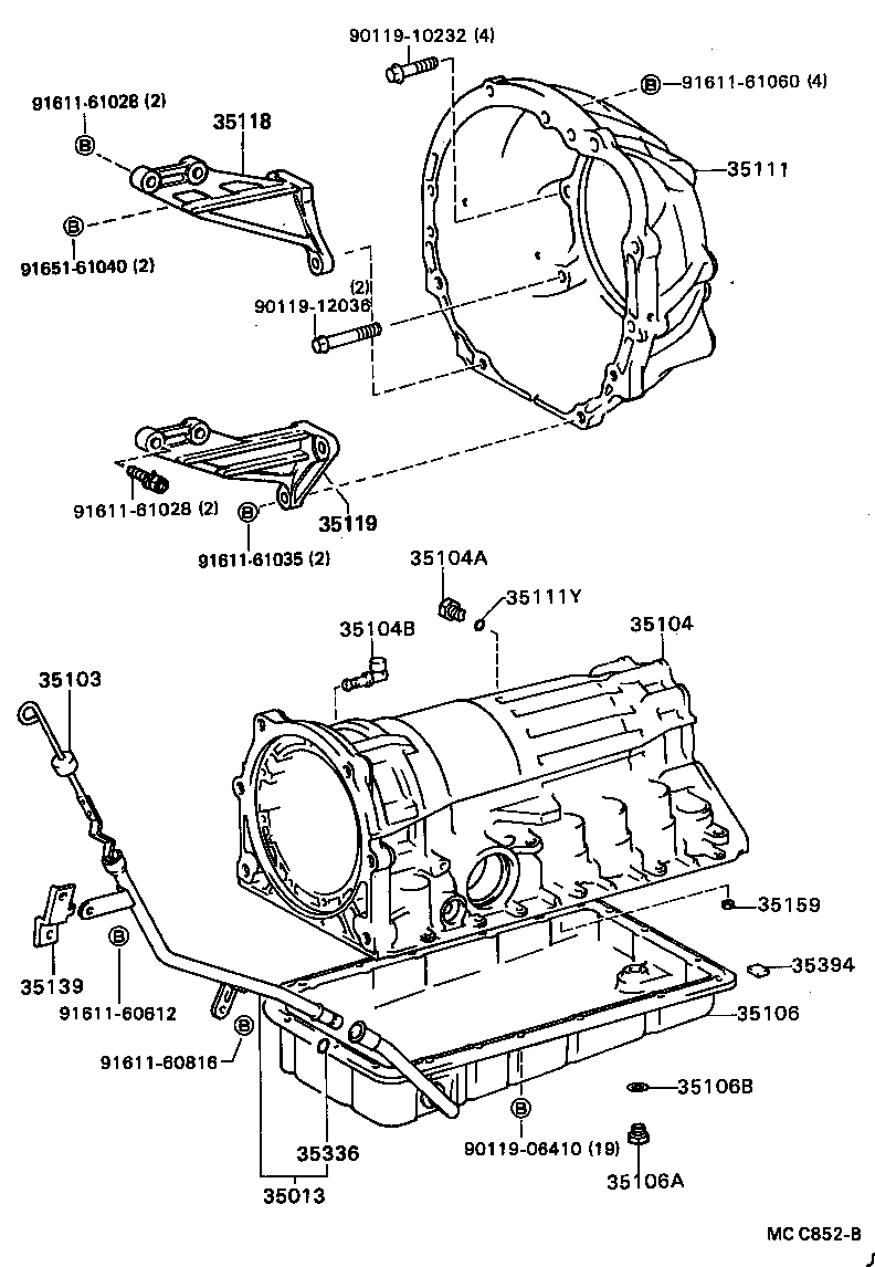 35013-22190 TUBE SUB-ASSY, TRANSMISSION OIL FILLER product image