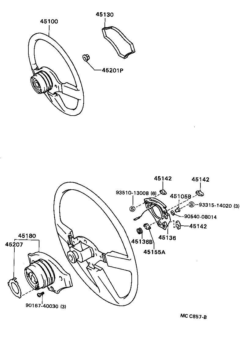 45125-22480 MARK, STEERING WHEEL PAD product image